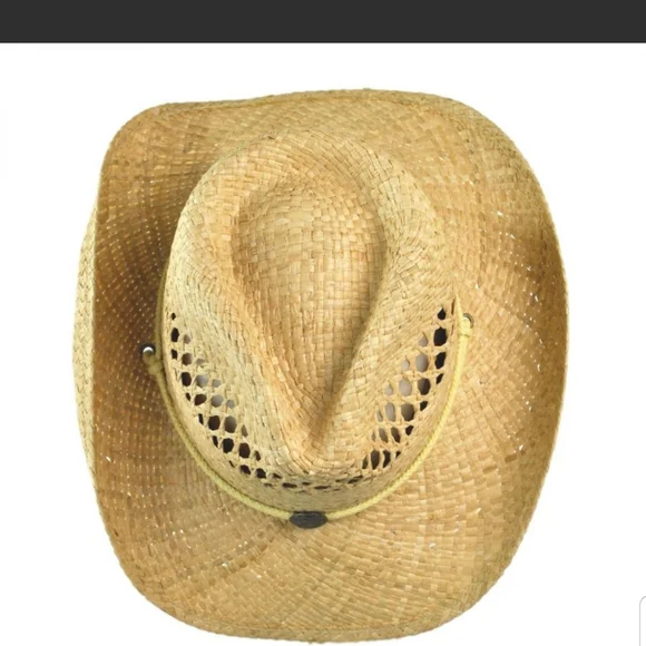 Jaxon Unisex  Straw Western Cowboy Hat One Size - Picture 2 of 14